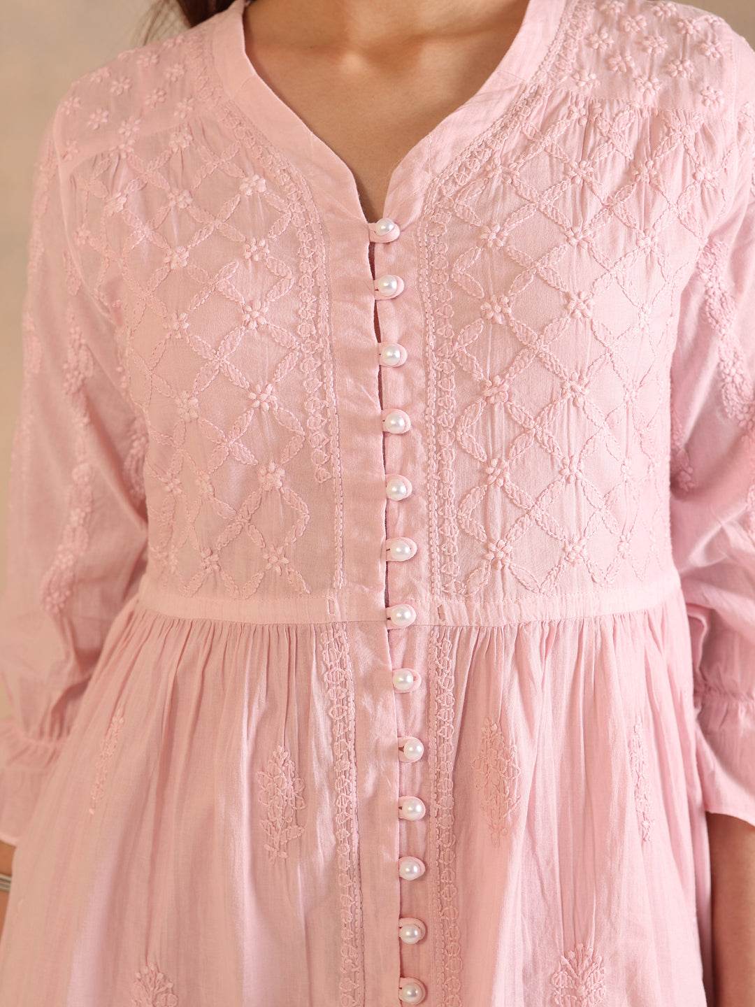 SIFAR COTTON DRESS - KRI CHIKANKARI