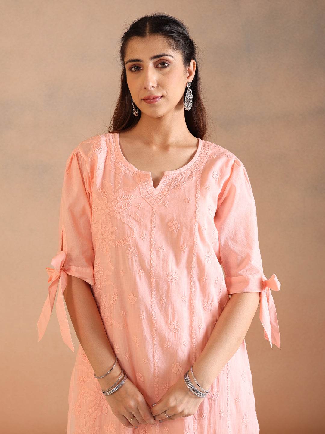 SAANJH COTTON KURTA - KRI CHIKANKARI