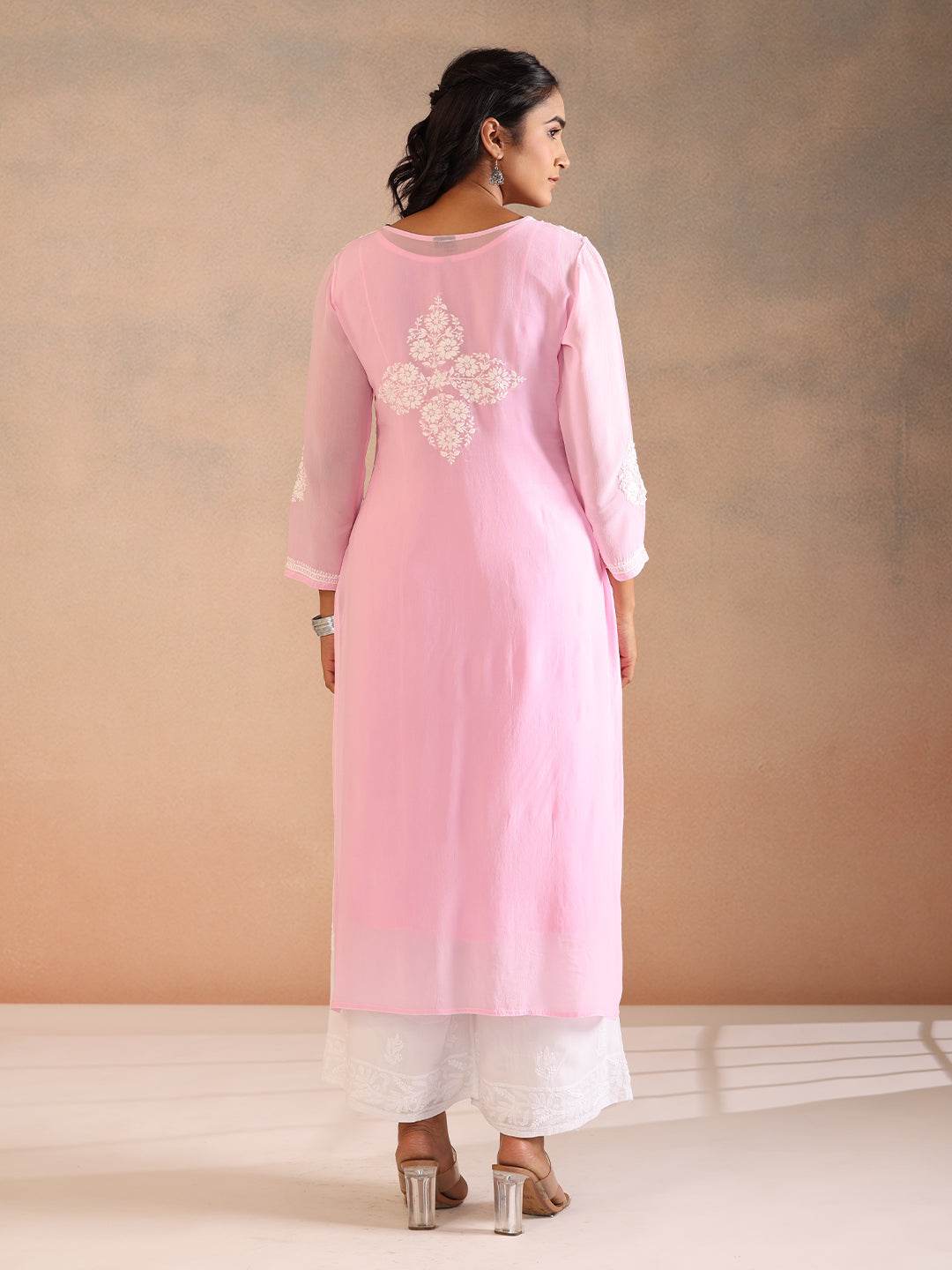 RIMSHA GEORGETTE KURTA - KRI CHIKANKARI