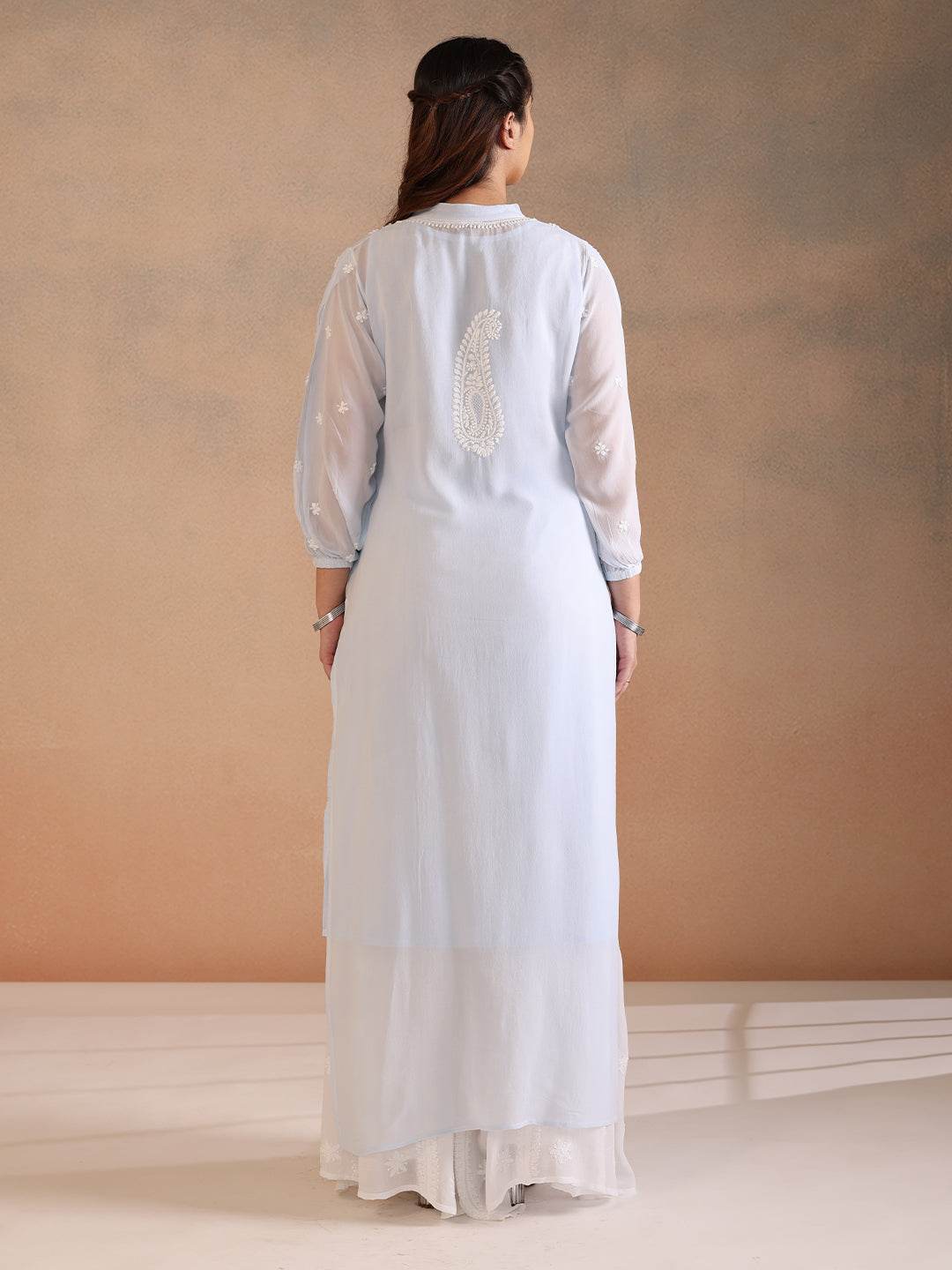 NEERA GEORGETTE KURTA - KRI CHIKANKARI