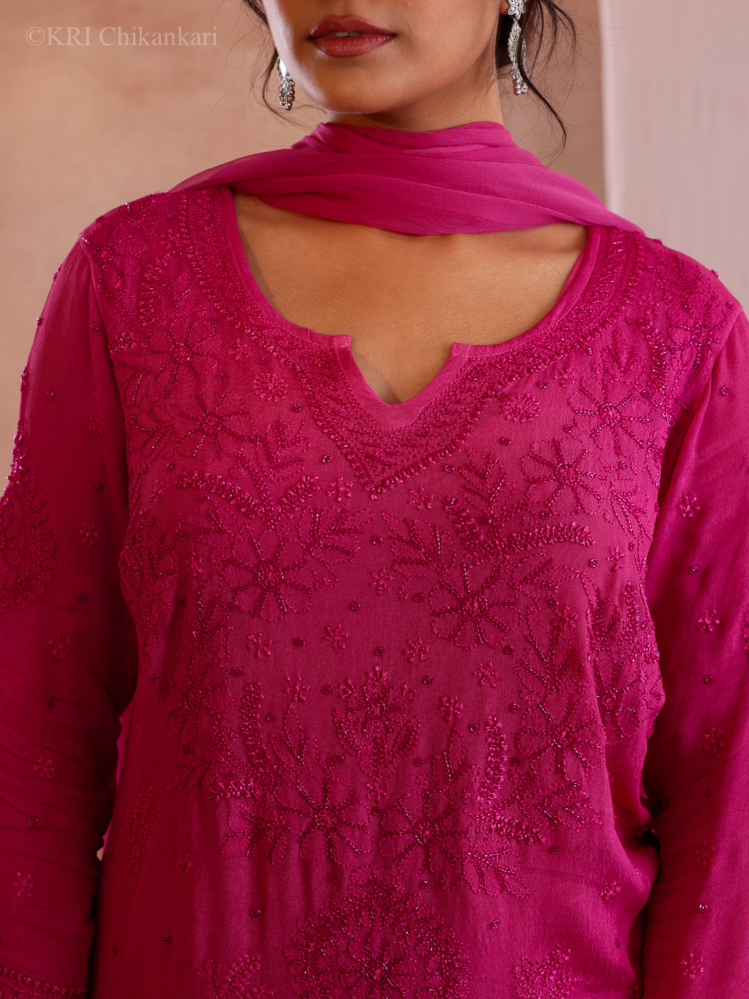 RANI PLUM CREPE GEORGETTE KURTA