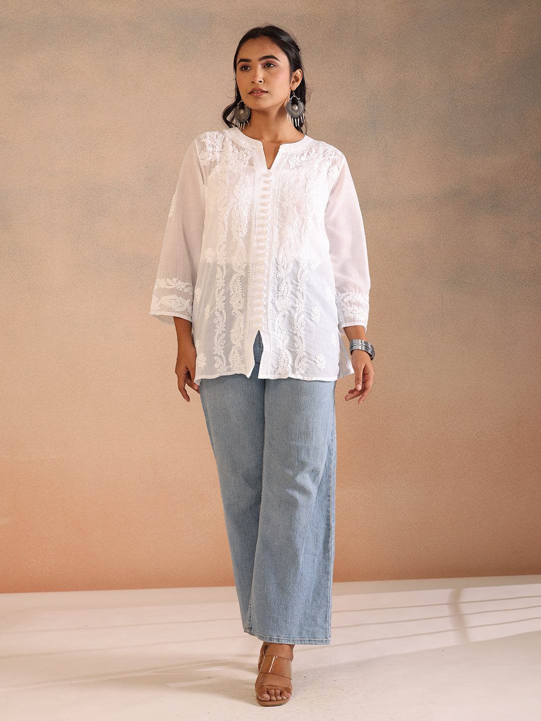 NOURA COTTON TOP - KRI CHIKANKARI