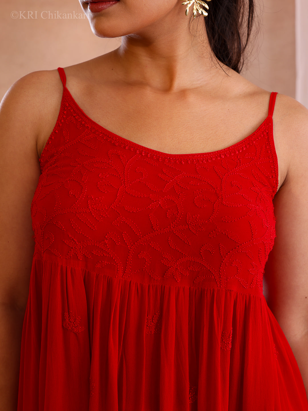 ZIVA RED GEORGETTE CAMI TOP