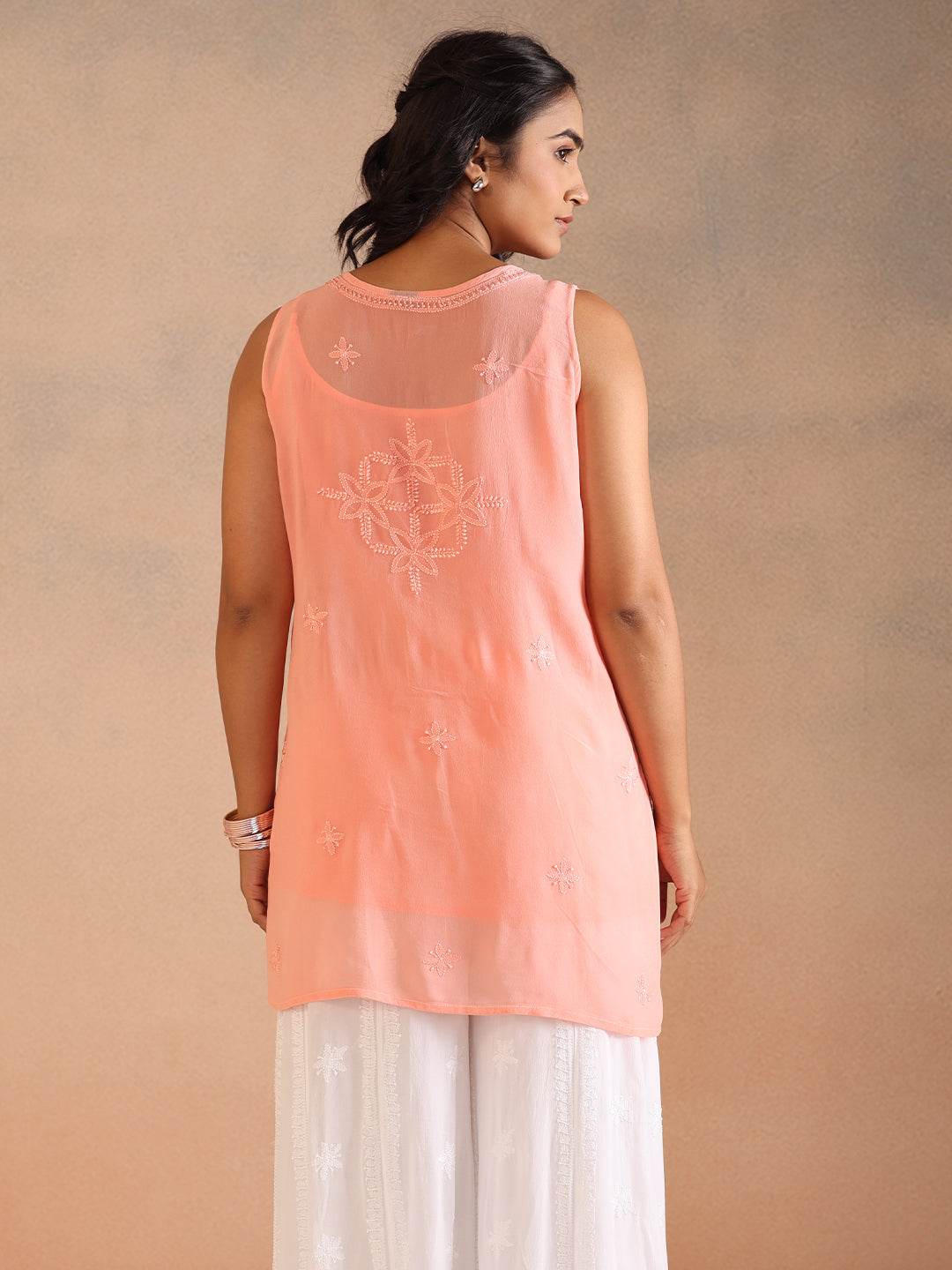 NUSHA GEORGETTE TOP - KRI CHIKANKARI