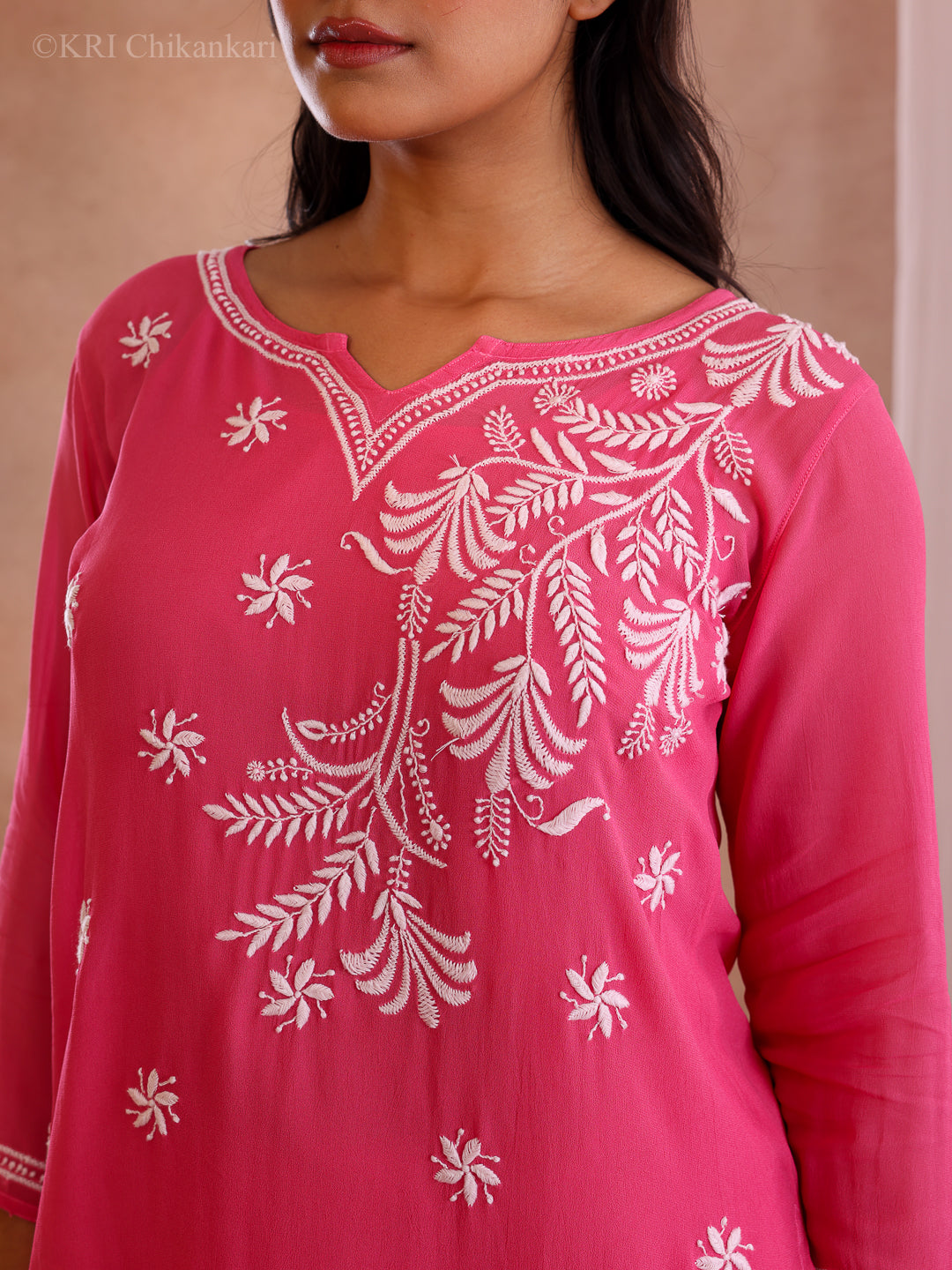 GULMOHAR MAGENTA GEORGETTE TOP