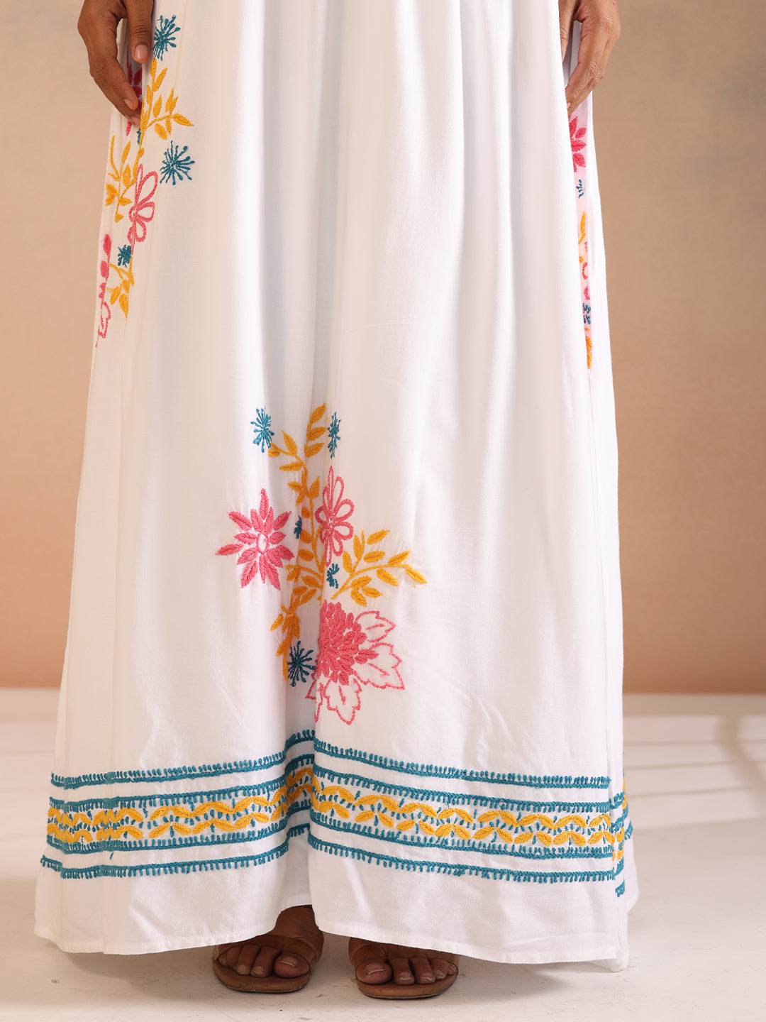 SUFRA RAYON DRESS - KRI CHIKANKARI