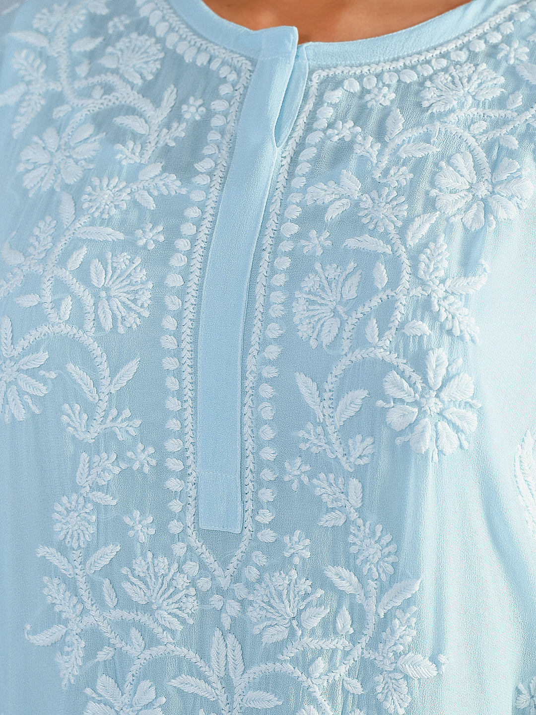 NILOFER GEORGETTE BLUE KURTA