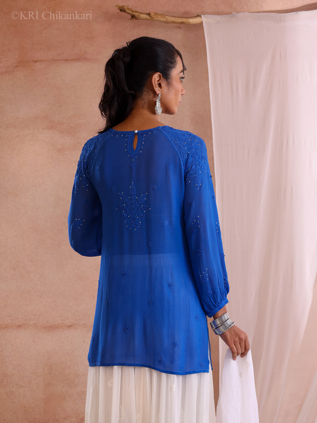HAAR BLUE GEORGETTE TOP