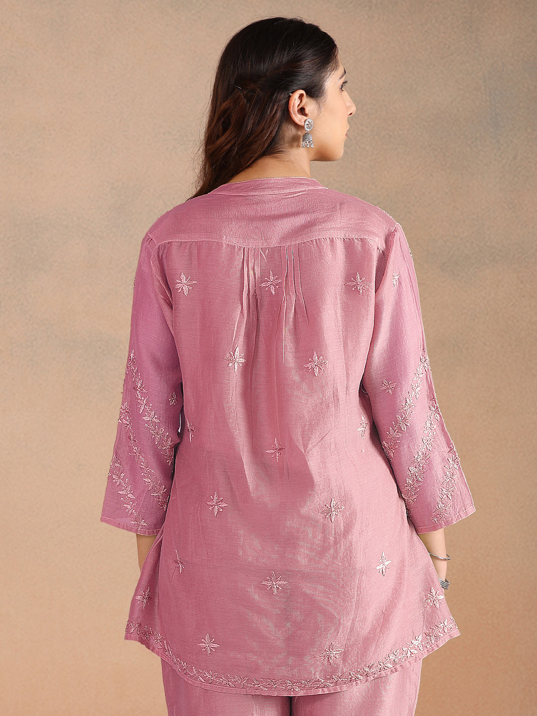 ZUBA CHANDERI PINK CO-ORD SET