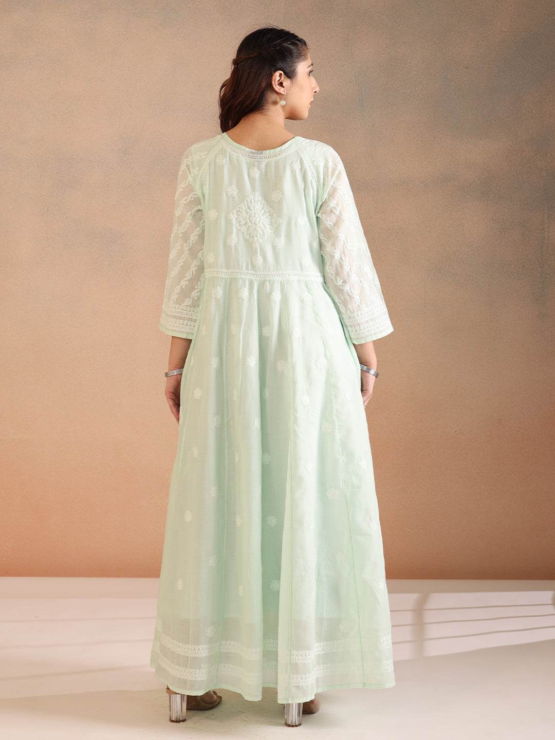 ANOKHI COTTON ANARKALI - KRI CHIKANKARI