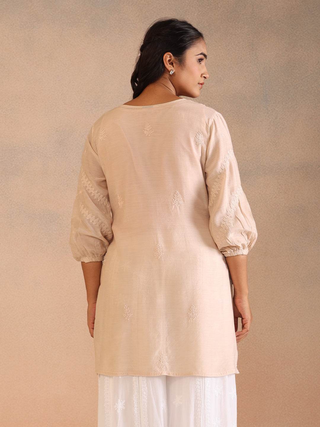 ABIRA MUSLIN TOP - KRI CHIKANKARI