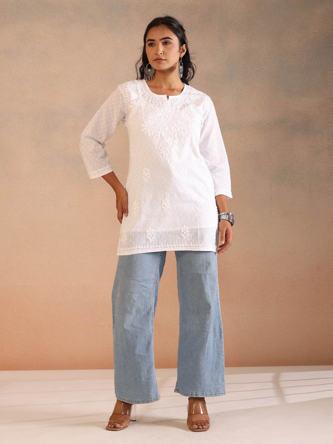 BAIZA COTTON TOP - KRI CHIKANKARI