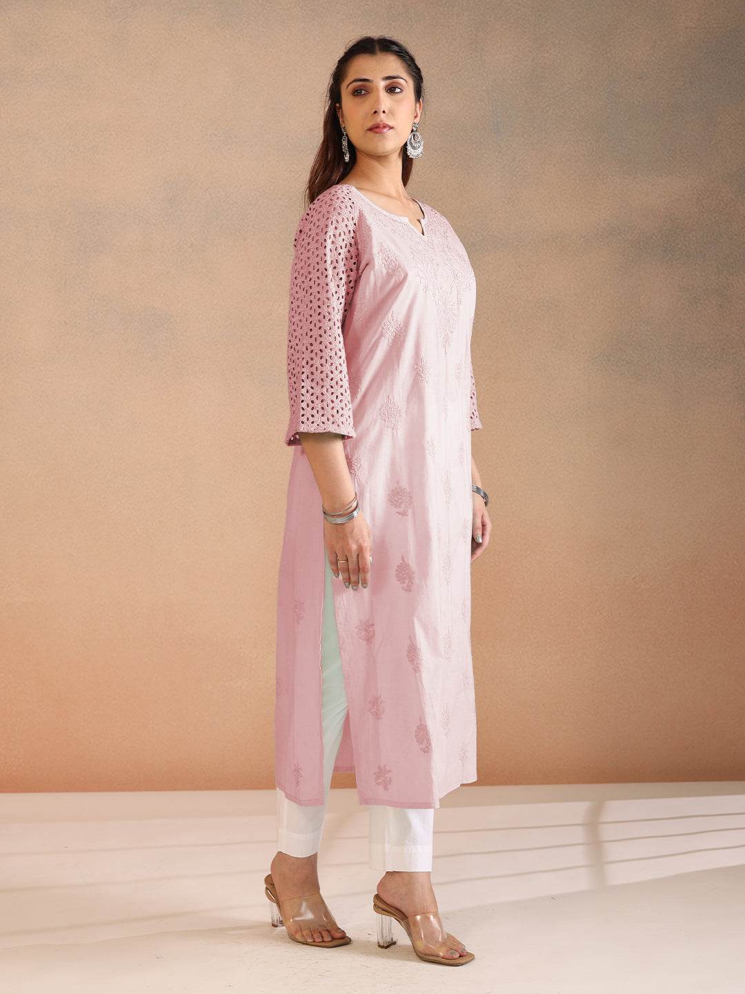 MINAAR COTTON KURTA - KRI CHIKANKARI