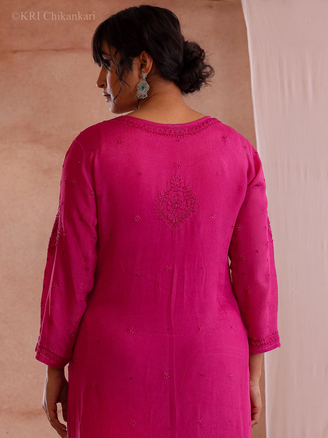 RANI PLUM CREPE GEORGETTE KURTA