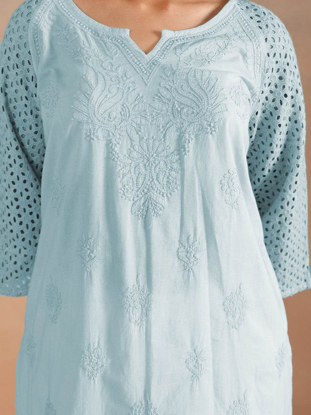 MINAAR COTTON KURTA - KRI CHIKANKARI