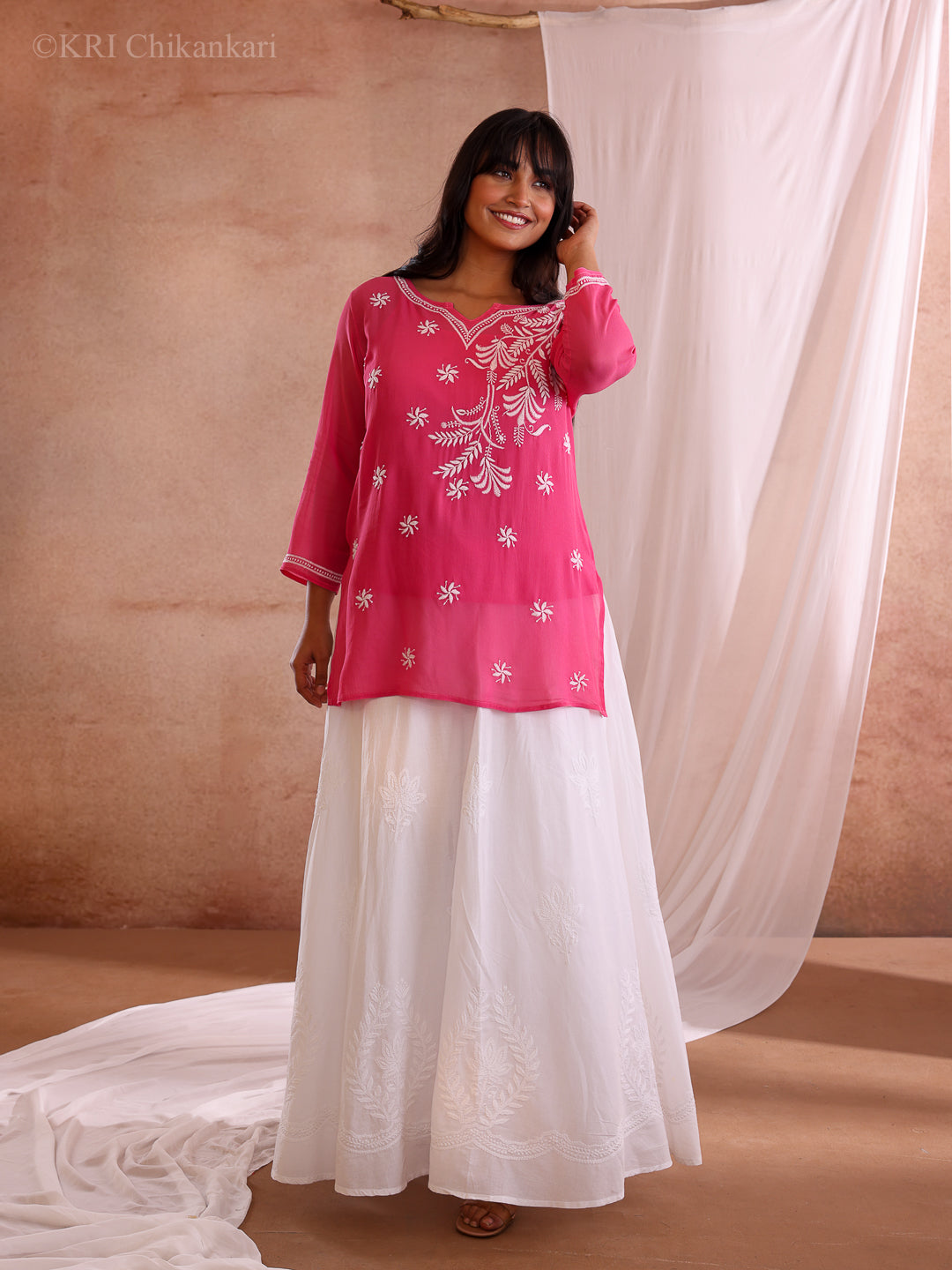 GULMOHAR MAGENTA GEORGETTE TOP