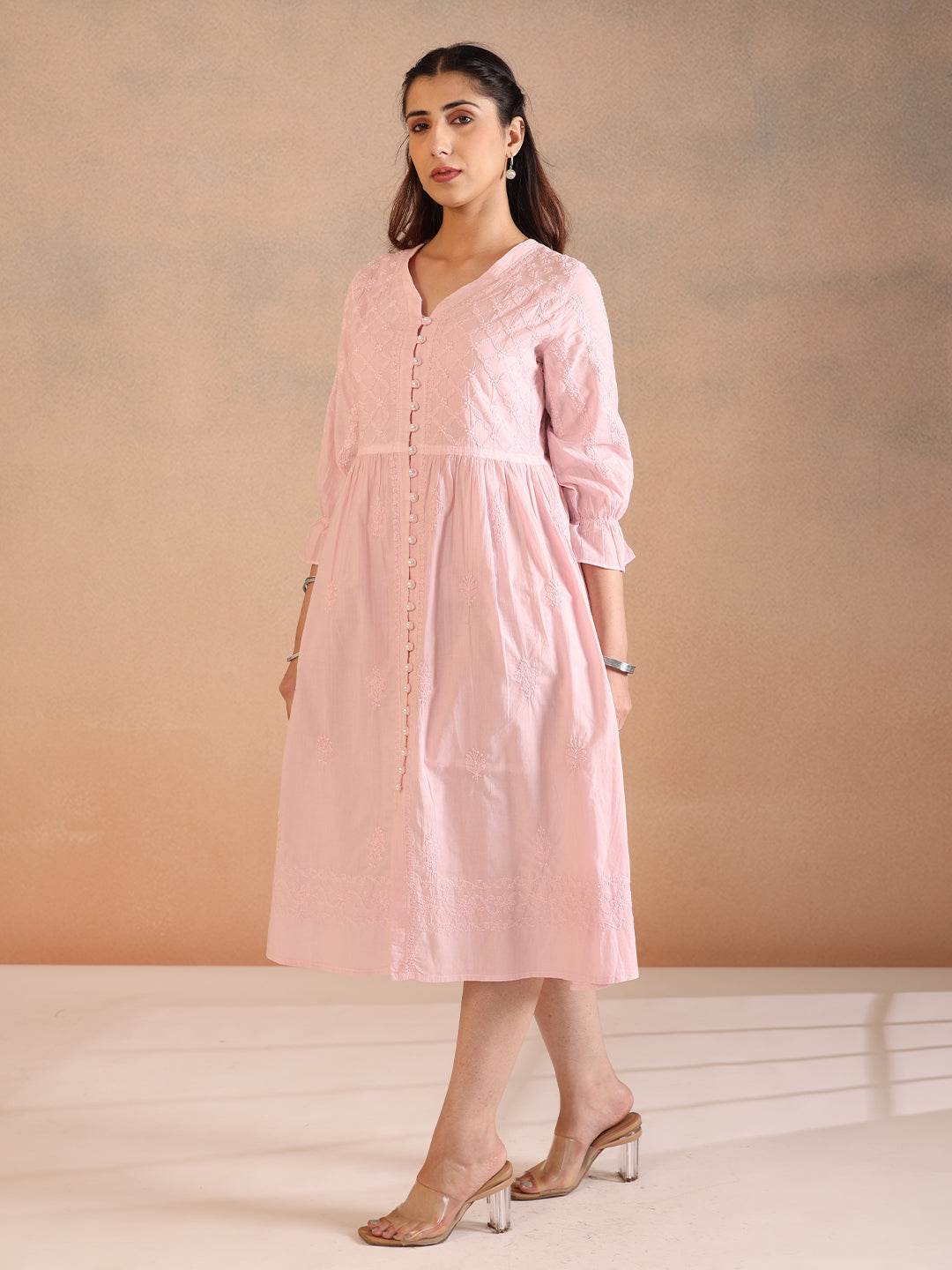 SIFAR COTTON DRESS - KRI CHIKANKARI