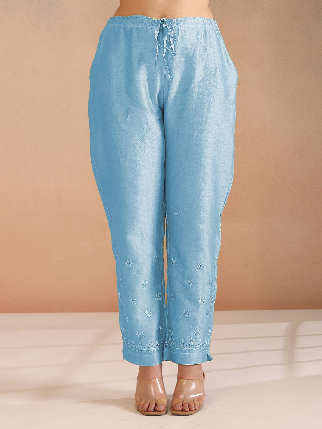 ZUBA CHANDERI BLUE CO-ORD SET