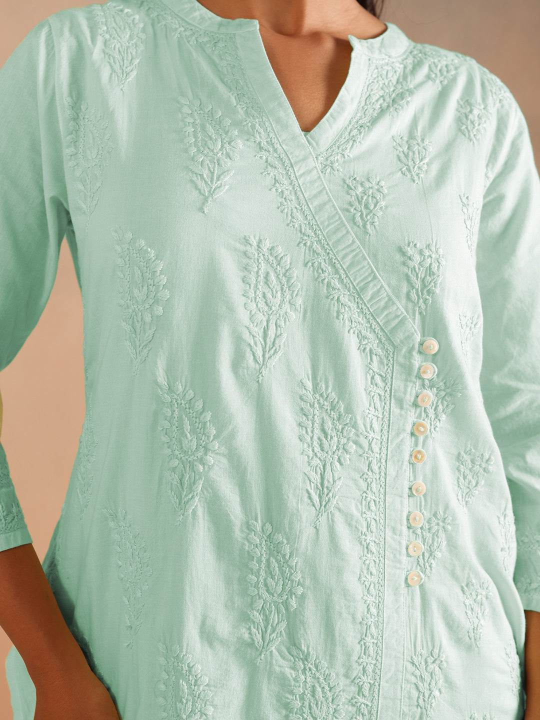 MEHEK COTTON CO-ORD SET - KRI CHIKANKARI