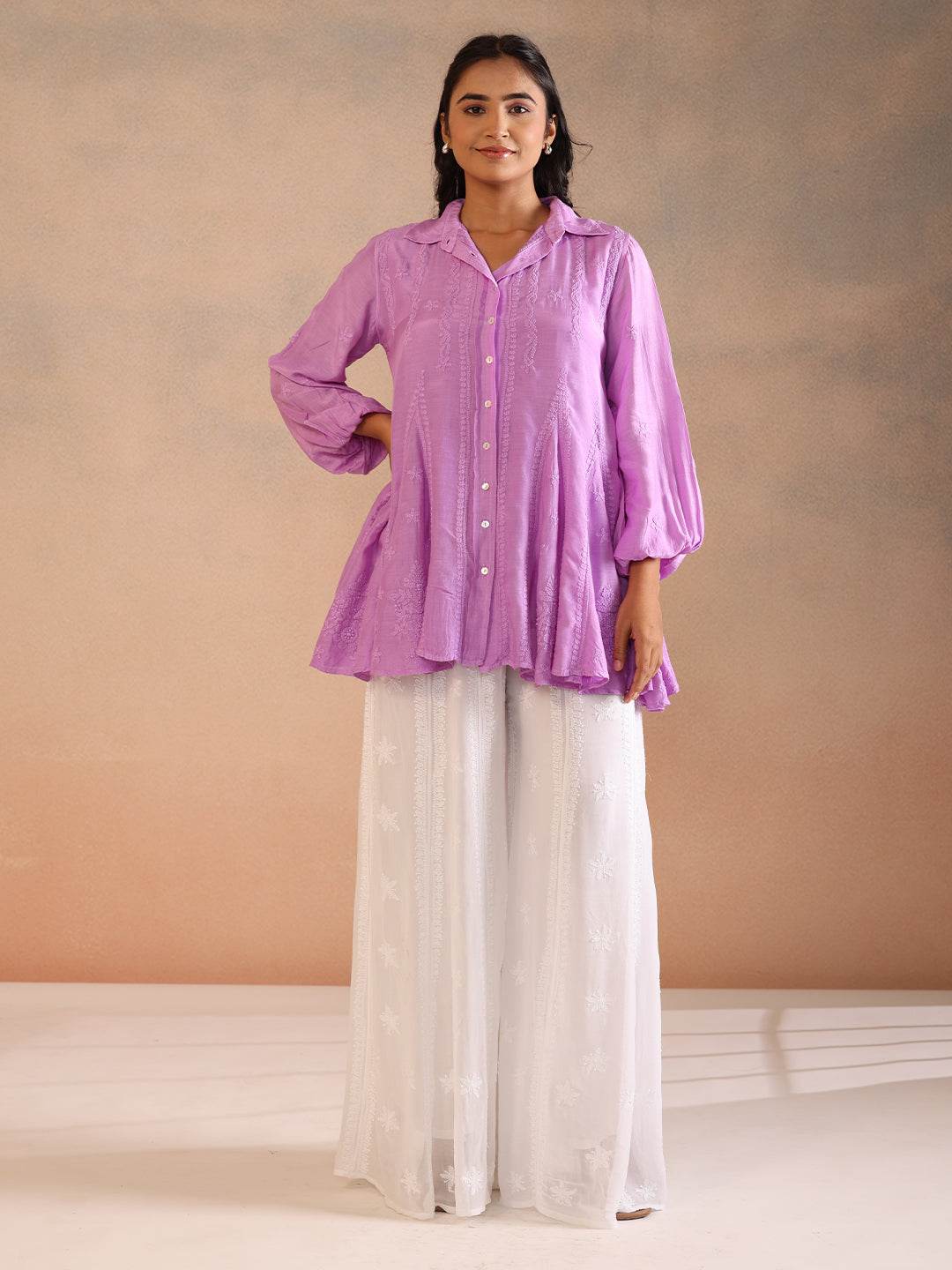 FARAA MUSLIN TOP - KRI CHIKANKARI