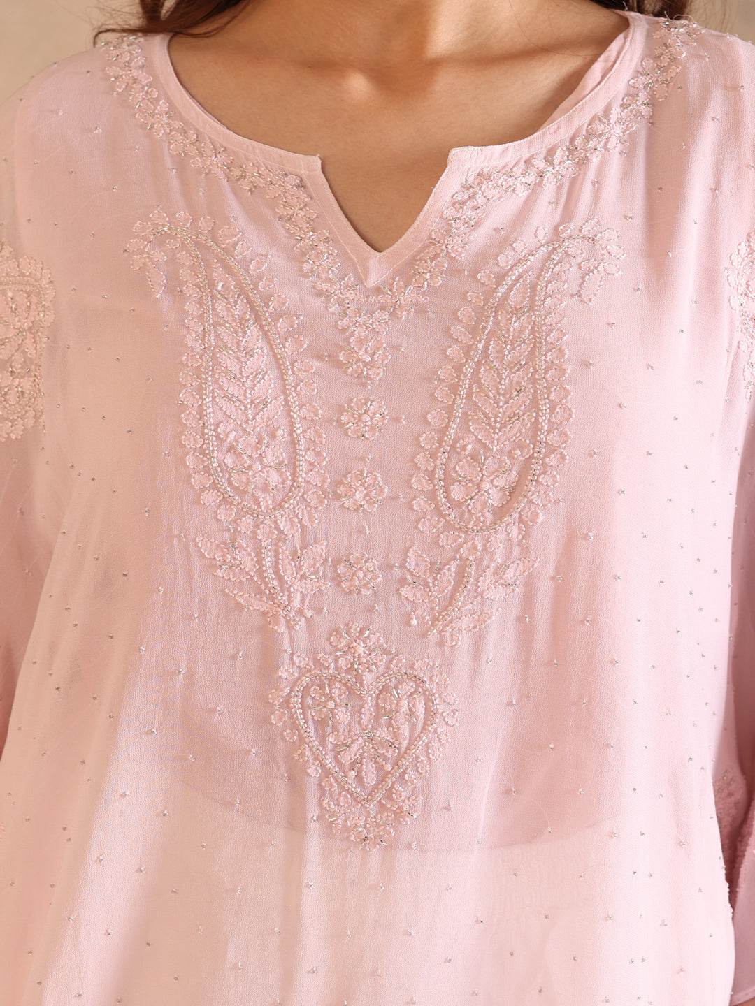 ZIYA GEORGETTE KAFTAN - KRI CHIKANKARI