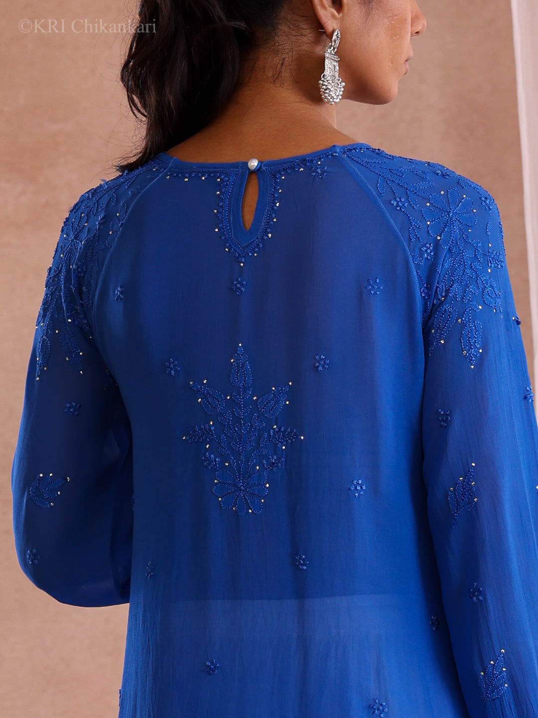 HAAR BLUE GEORGETTE TOP