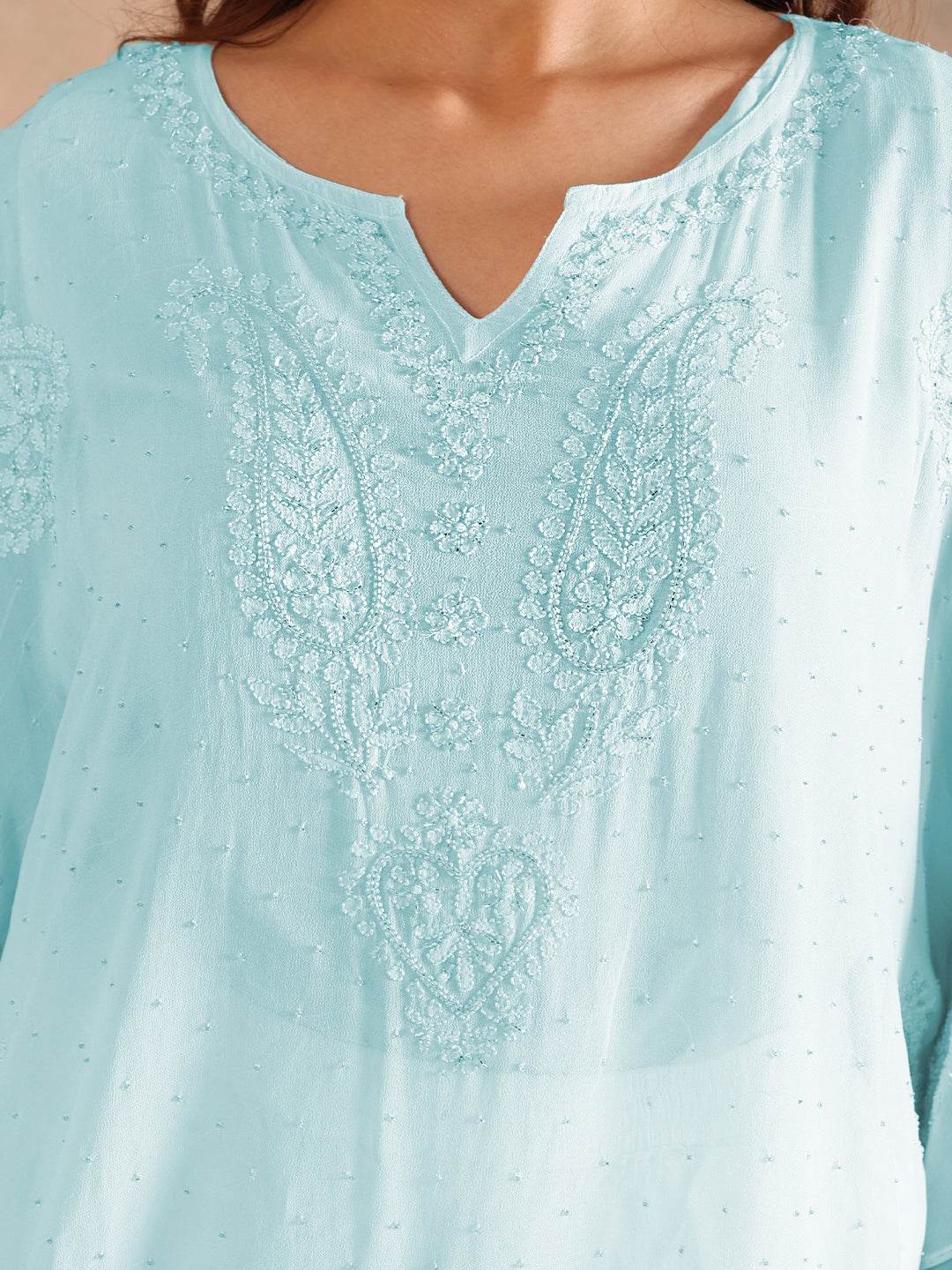ZIYA GEORGETTE KAFTAN - KRI CHIKANKARI