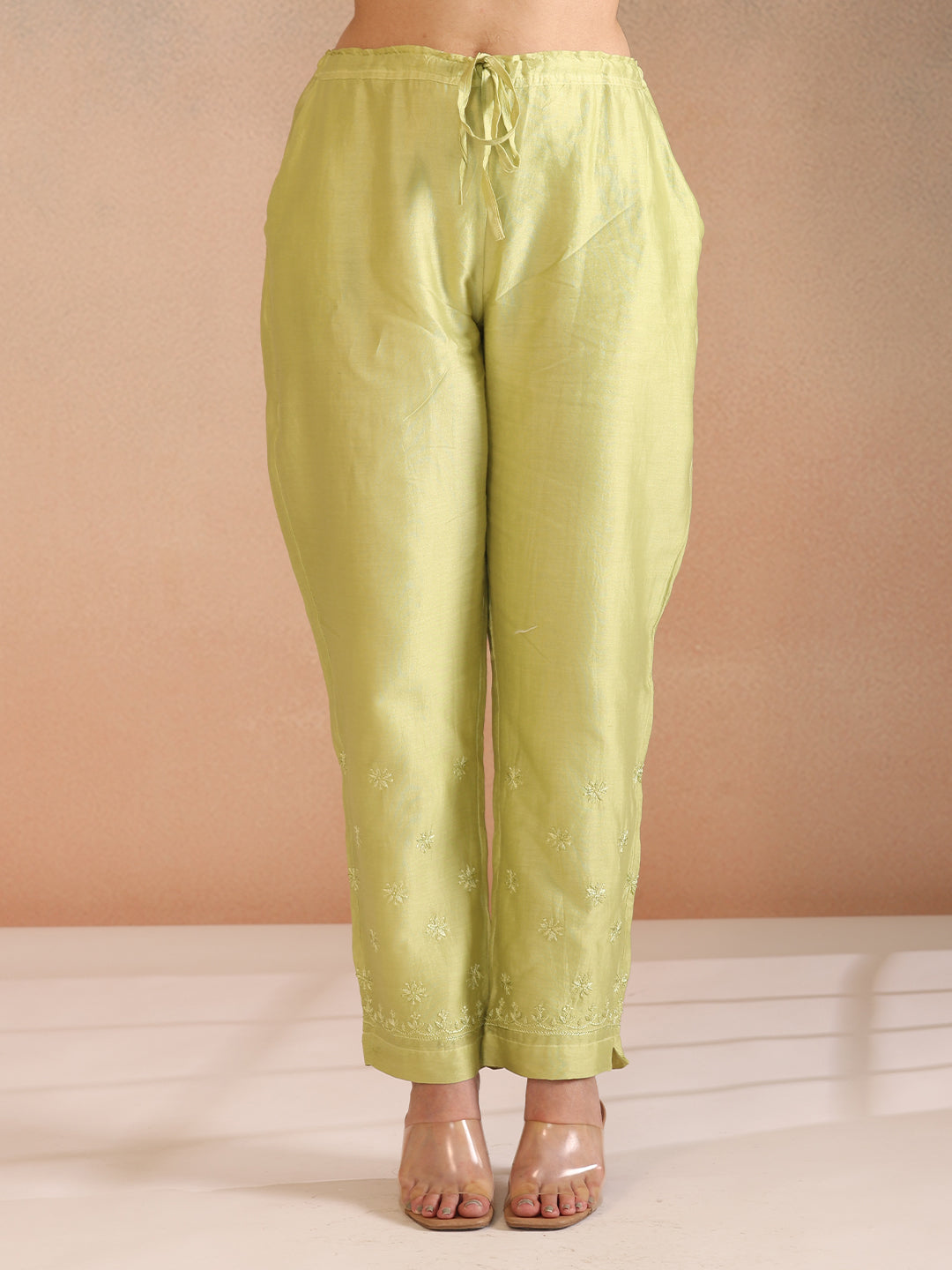 ZUBA CHANDERI GREEN CO-ORD SET