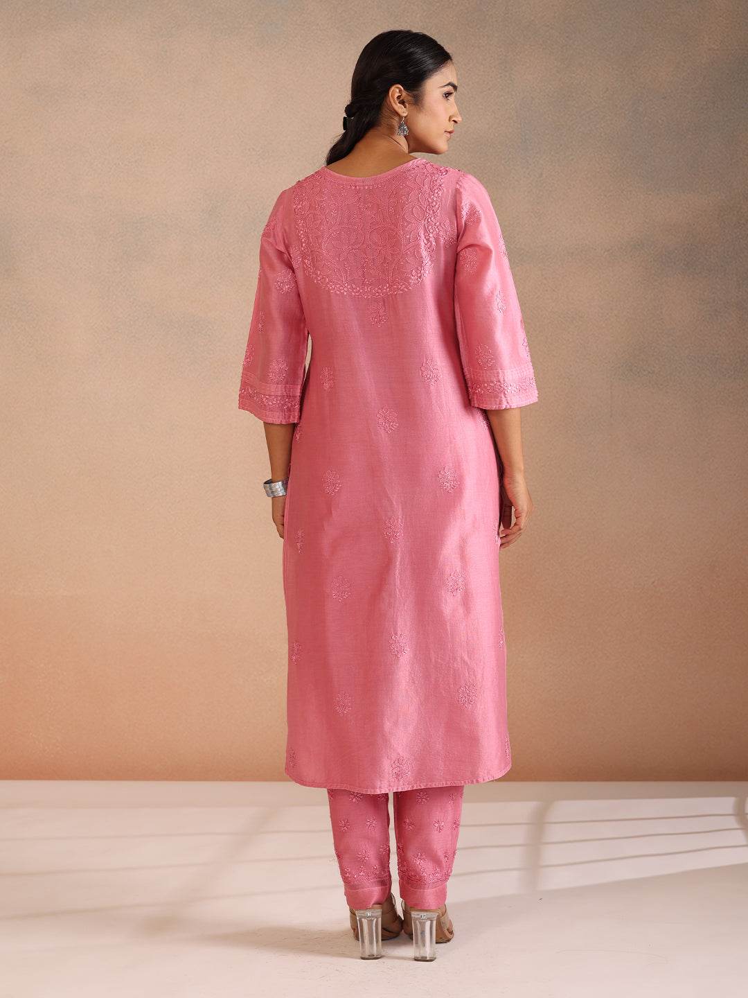 NAMEERA CHANDERI KURTA - KRI CHIKANKARI