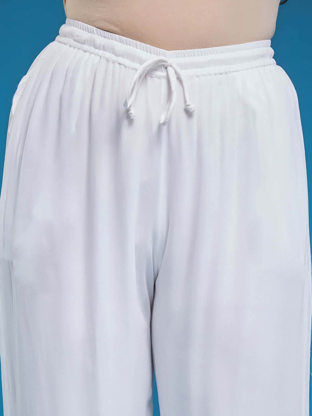 AAMBI Chikankari Georgette Pant - KRI CHIKANKARI