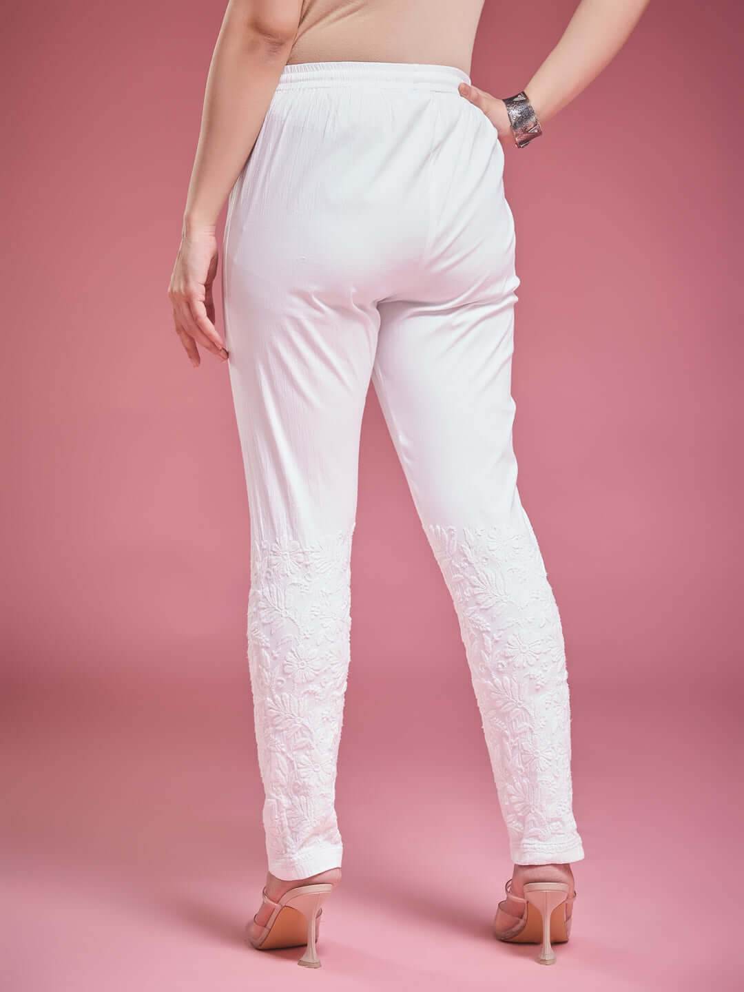AASHNA Chikankari Lycra Pant - KRI CHIKANKARI
