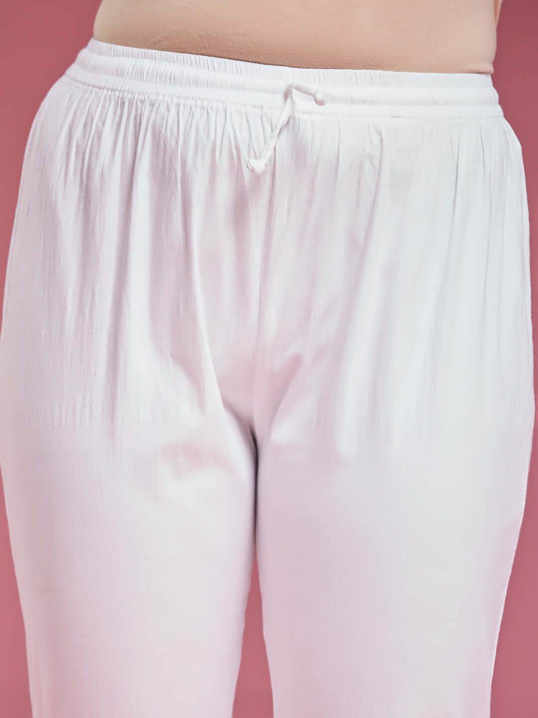 AASHNA Chikankari Lycra Pant - KRI CHIKANKARI