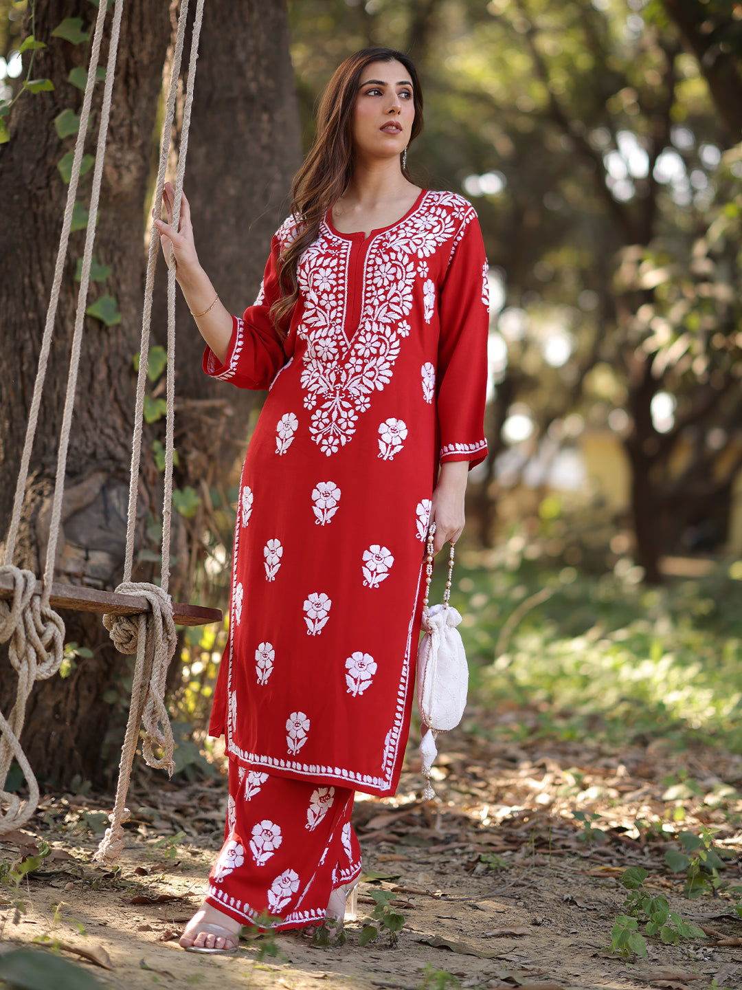 ALFAAZ Chikankari Rayon Co-ord Set - KRI CHIKANKARI