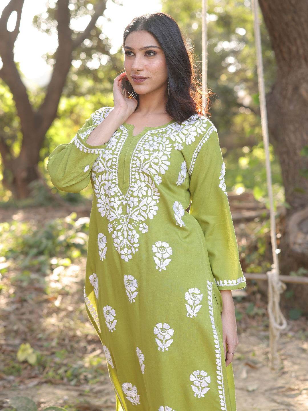 ALFAAZ Chikankari Rayon Co-ord Set - KRI CHIKANKARI