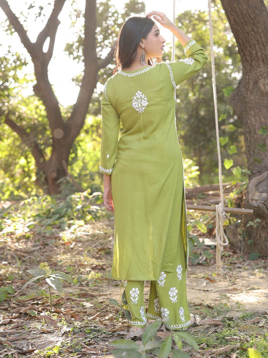 ALFAAZ Chikankari Rayon Co-ord Set - KRI CHIKANKARI