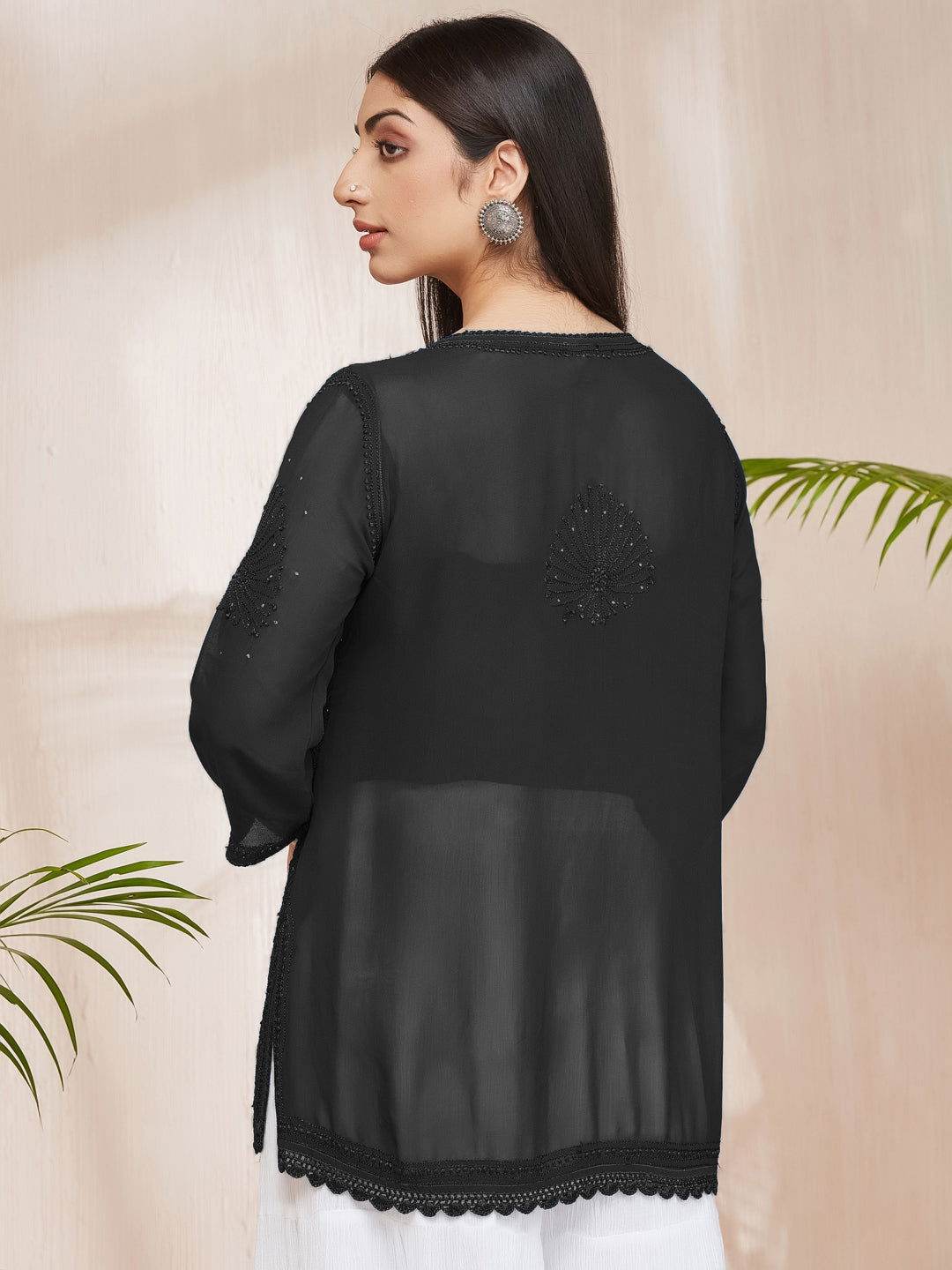 ALISHA Chikankari Straight Top - KRI CHIKANKARI