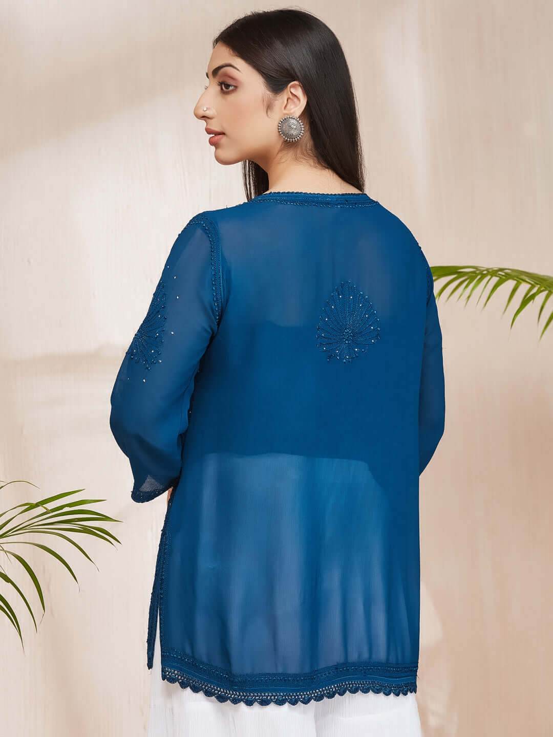 ALISHA Chikankari Straight Top - KRI CHIKANKARI