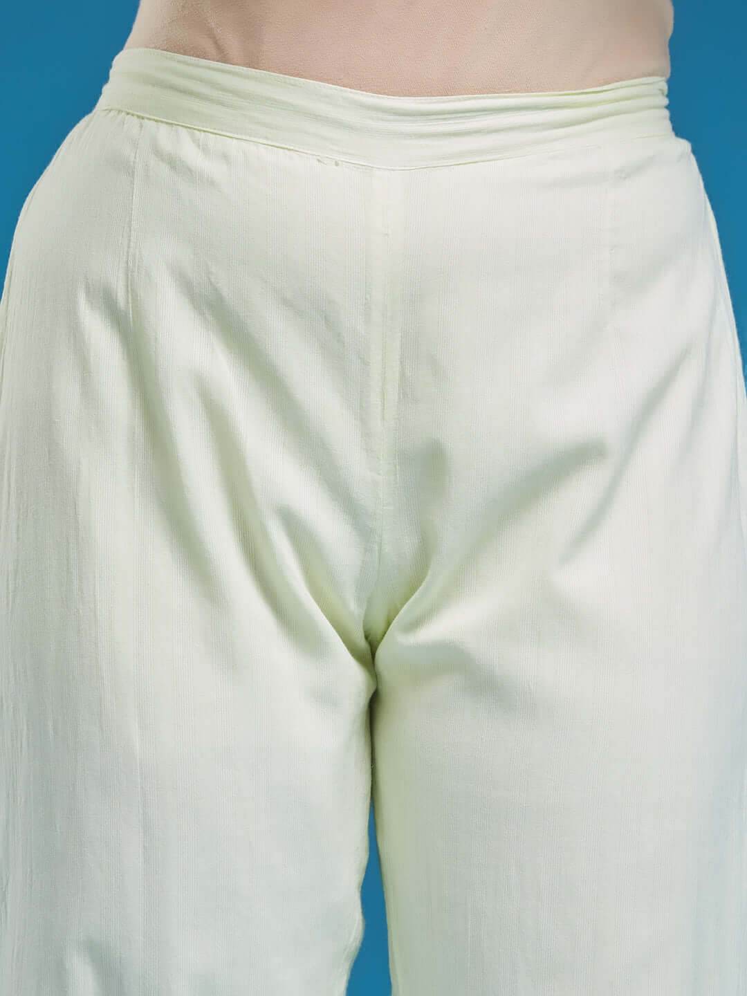 ARCHI Chikankari Kota Pista Green Co-ord Set - KRI CHIKANKARI