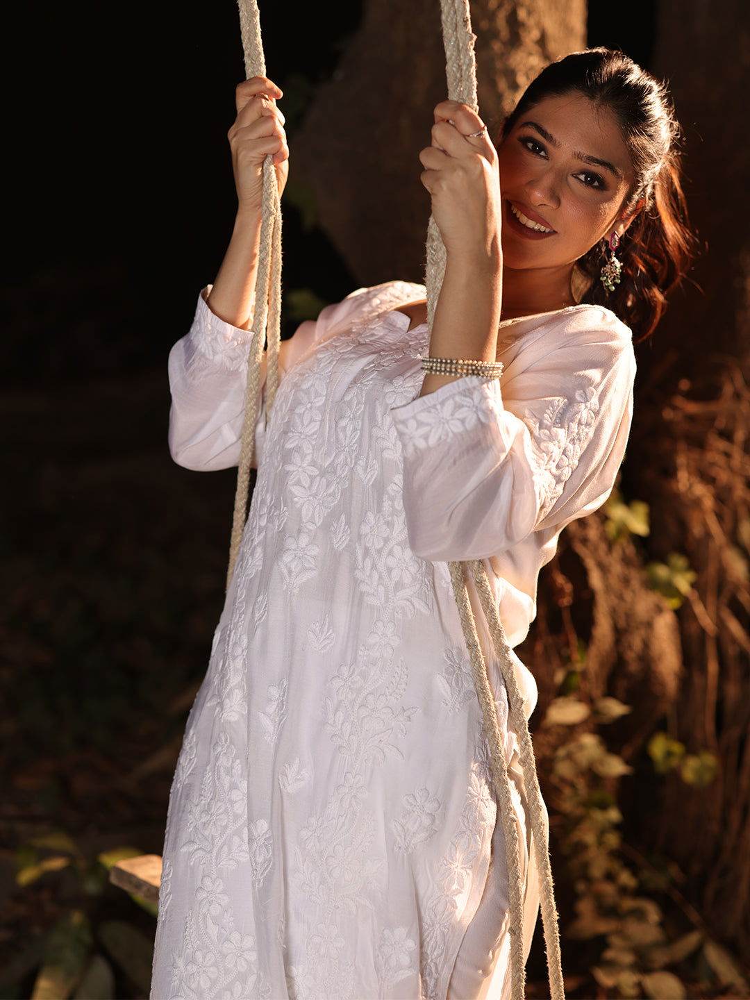 ASIMHA Chikankari Muslin Kurta - KRI CHIKANKARI