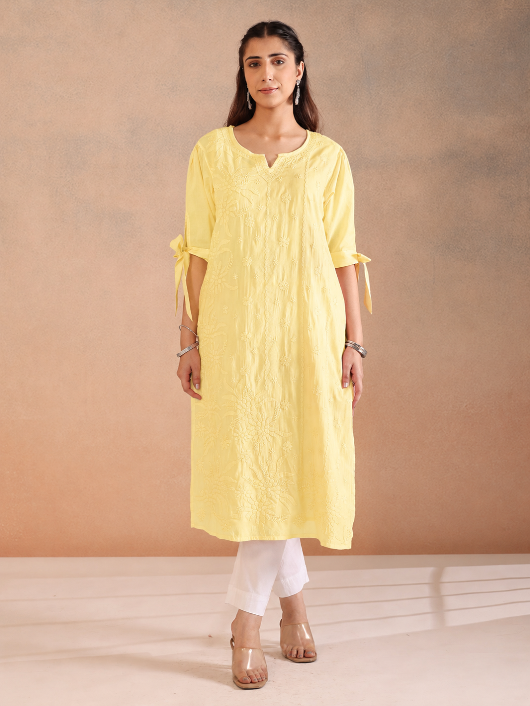 SAANJH COTTON YELLOW KURTA