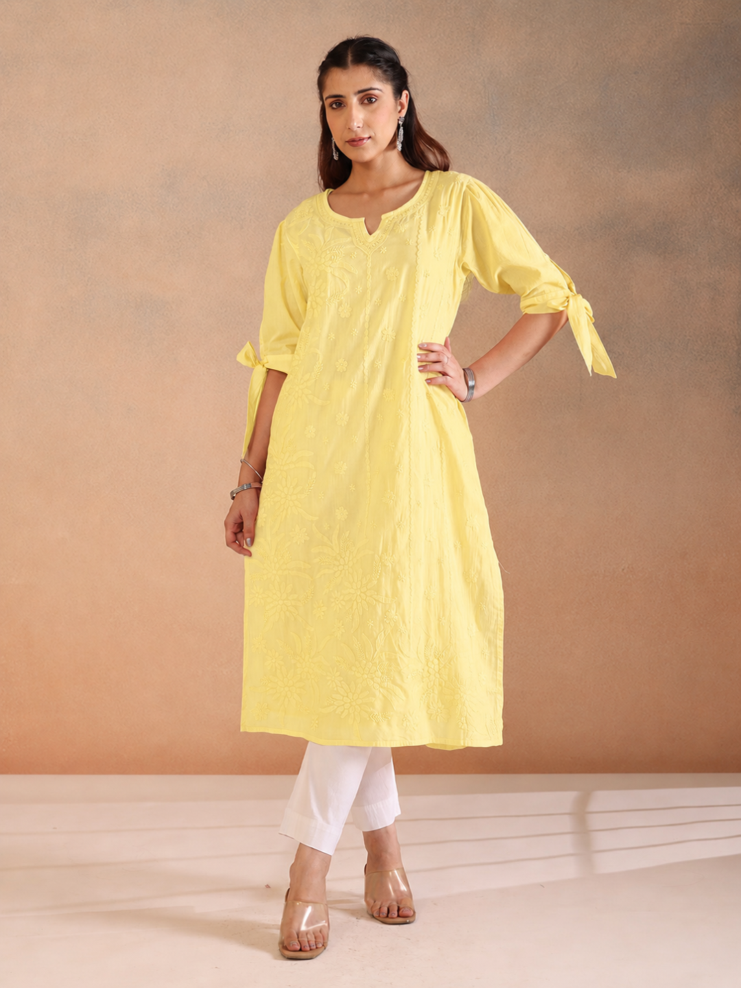 SAANJH COTTON YELLOW KURTA