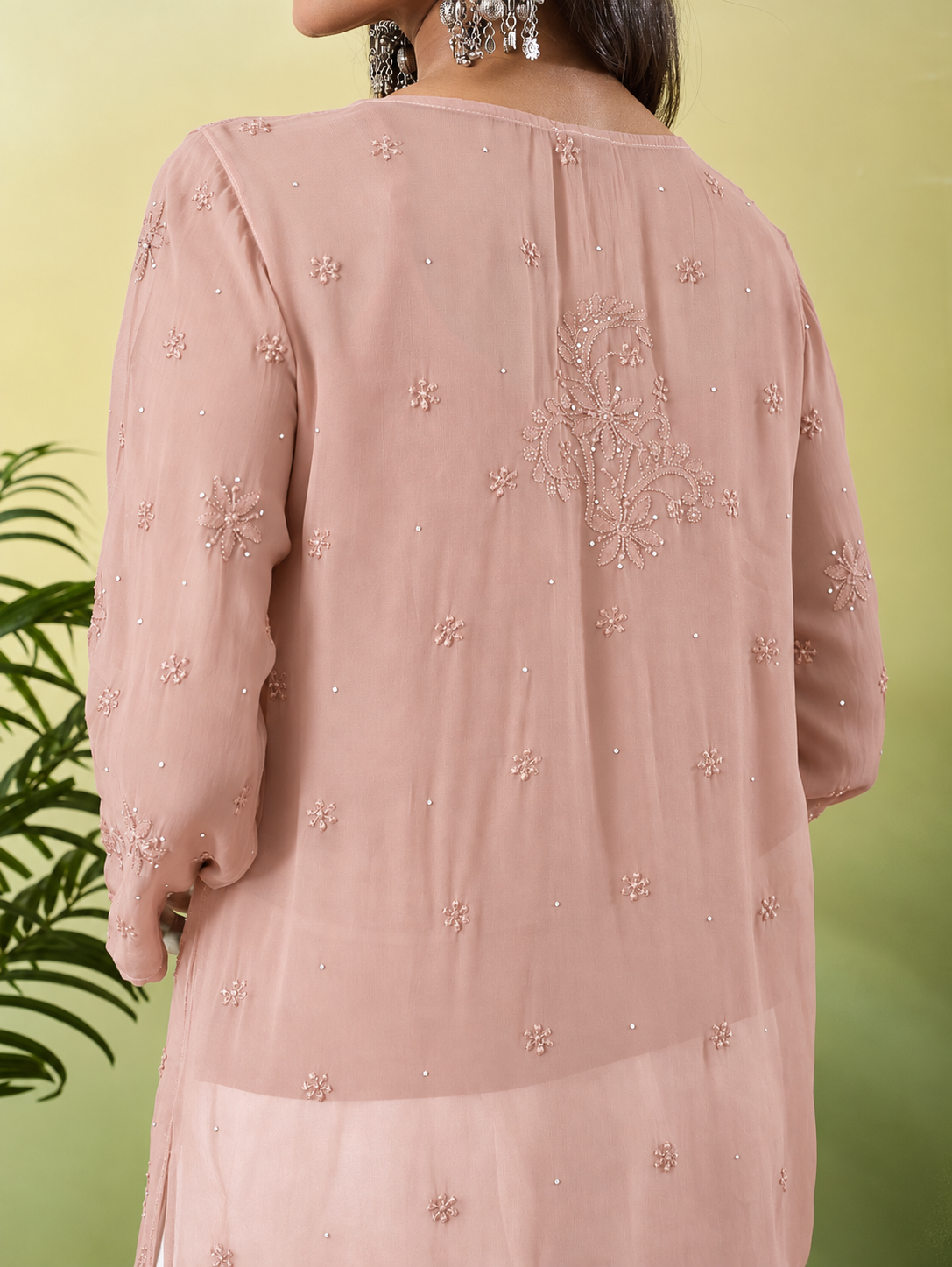 JUHI CHIKANKARI GEORGETTE ALMOND  TOP