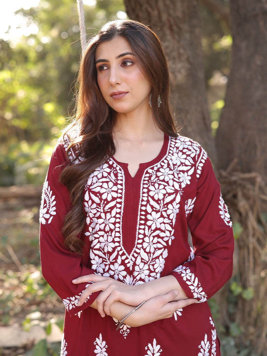 EHSAAS Chikankari Modal Co-ord Set - KRI CHIKANKARI