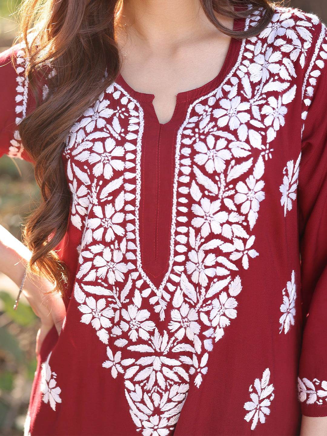 EHSAAS Chikankari Modal Co-ord Set - KRI CHIKANKARI