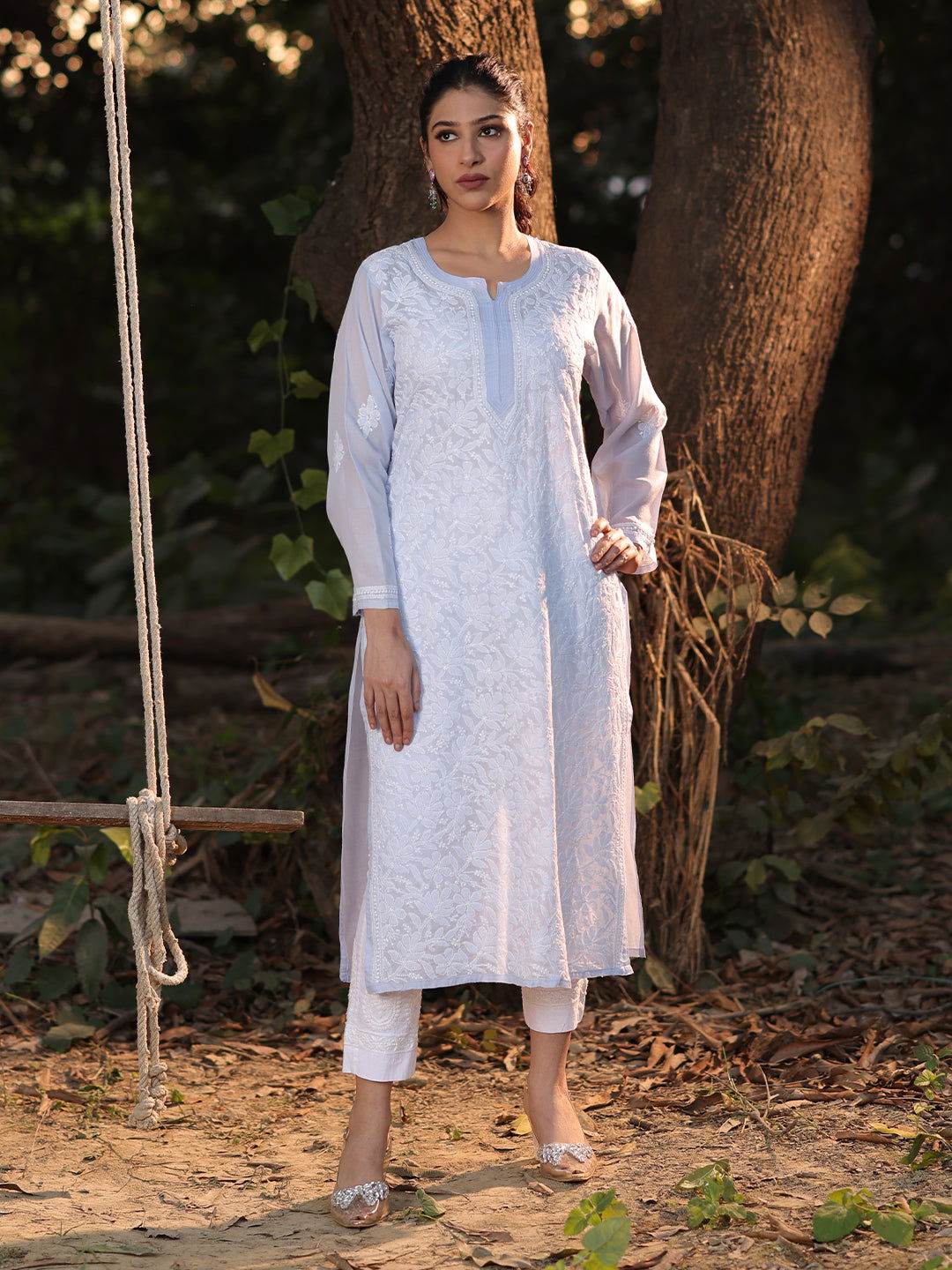 EILEEN Chikankari Cotton Kurta - KRI CHIKANKARI