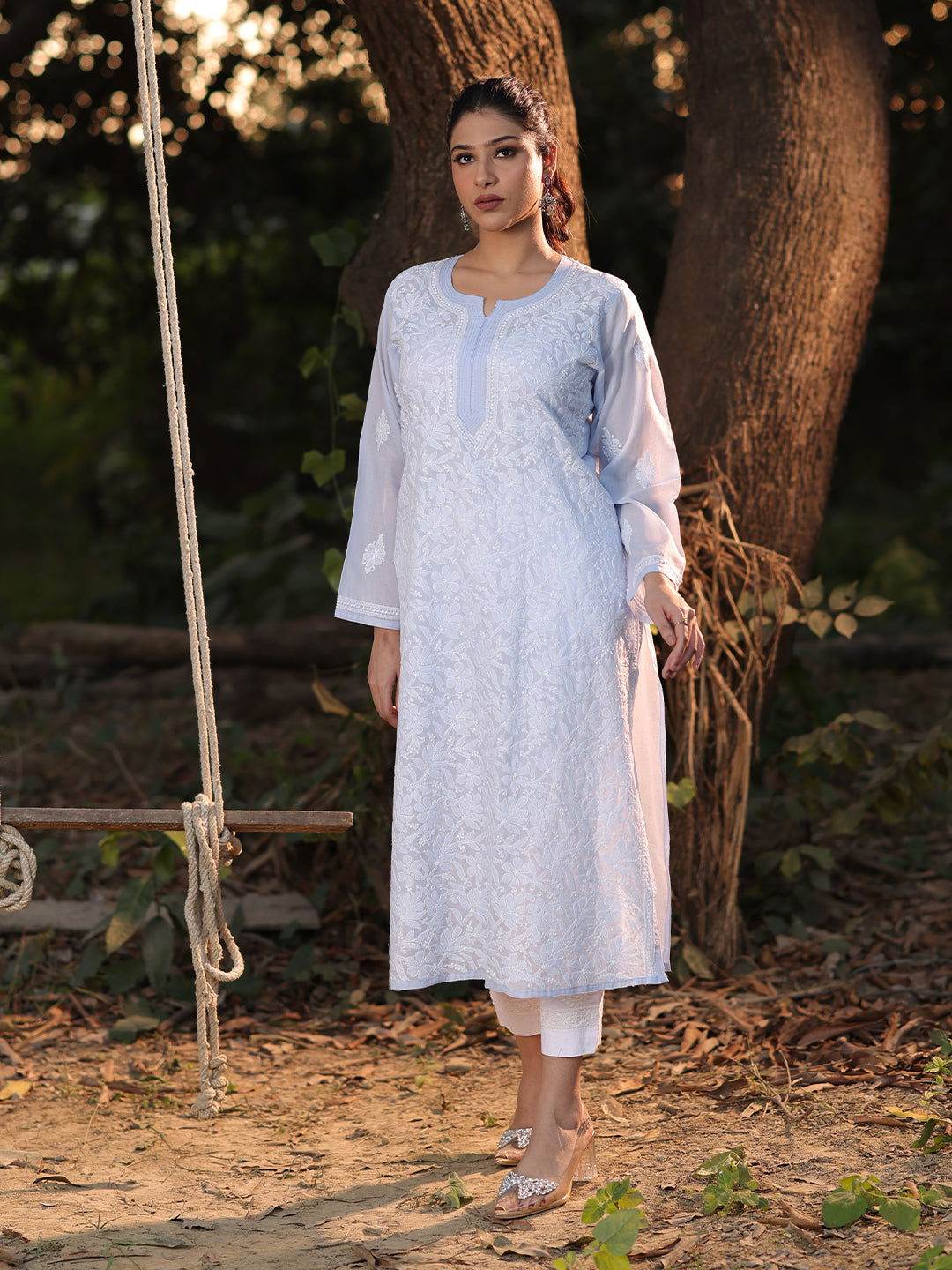 EILEEN Chikankari Cotton Kurta - KRI CHIKANKARI