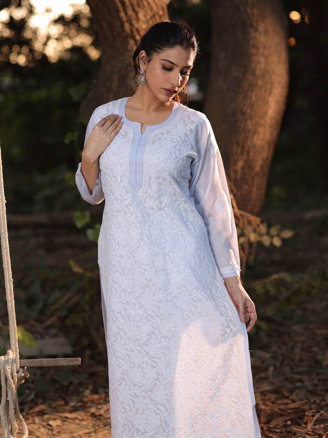 EILEEN Chikankari Cotton Kurta - KRI CHIKANKARI