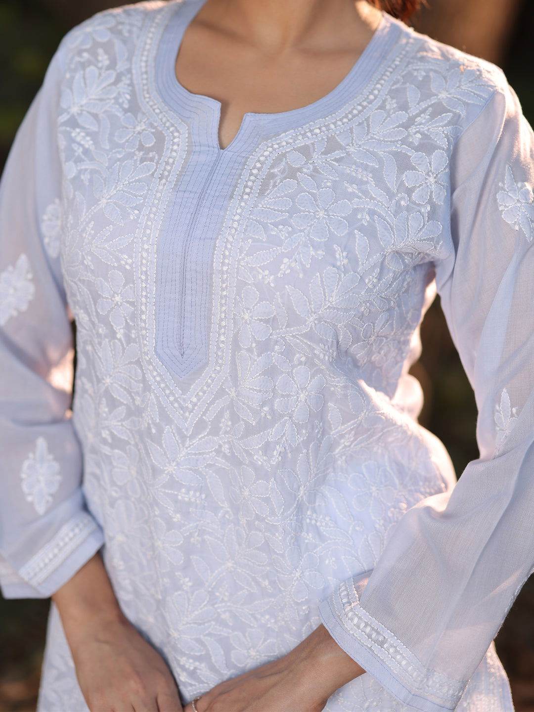 EILEEN Chikankari Cotton Kurta - KRI CHIKANKARI