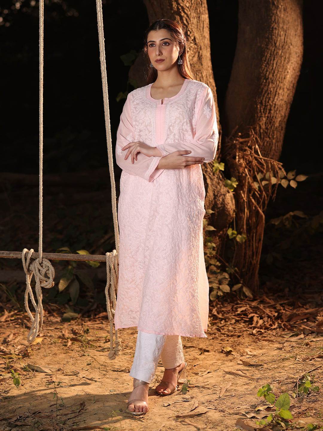 EILEEN Chikankari Cotton Kurta - KRI CHIKANKARI