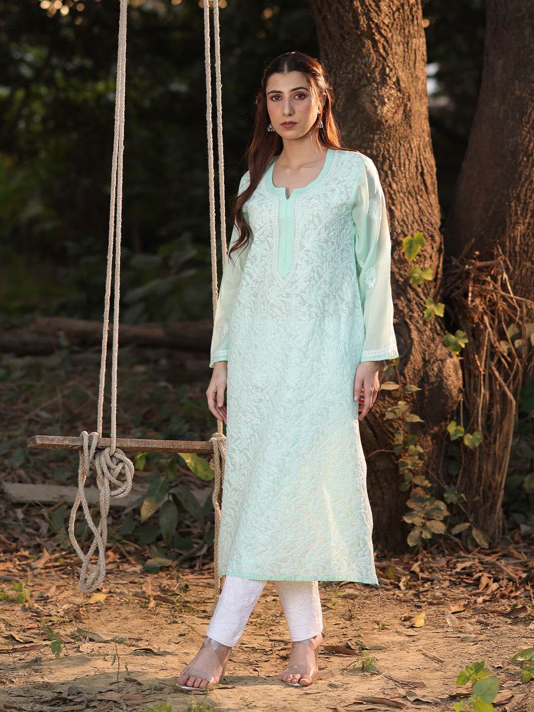EILEEN Chikankari Cotton Kurta - KRI CHIKANKARI